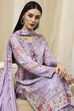 Purple Modal Blend Straight Suit Set image number 7
