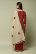 Red Cotton Printed Unstitched Suit Set image number 7