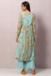 Sea Green Viscose Flared Kurta Palazzo Suit Set image number 4