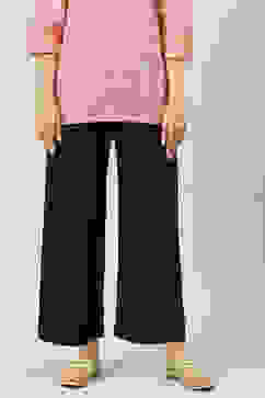 Navy Rayon Palazzo Pants image number 3