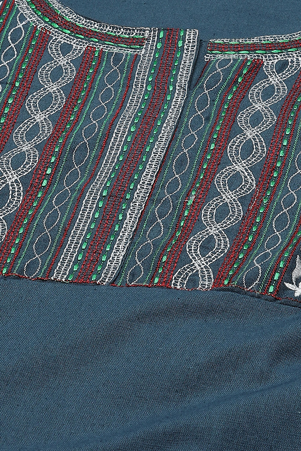 Blue Straight Kurta Regular Pants Suit Set image number 1