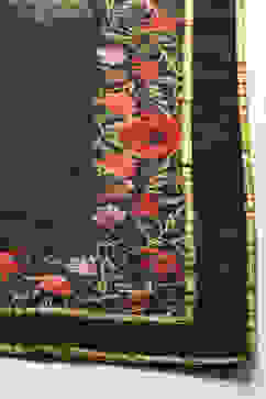 Rohit Bal Black Chanderi Silk Printed Saree With Blouse image number 1