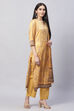 Navy Silk Blend Digital Print Unstitched Suit Set image number 6