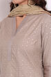 Grey Poly Metallic Cotton A Line Suit Set image number 1