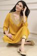 Yellow Solid Straight Kurta