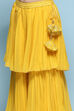 Yellow Polyester Straight Embroidered Suit Set image number 2