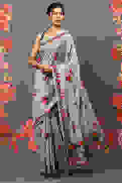 Rohit Bal Pista Green Cotton Blend Saree image number 0