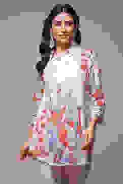 Ecru Rayon Printed Shirt image number 1