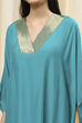 Mauve Solid Kaftan-Style Kurta Set image number 1