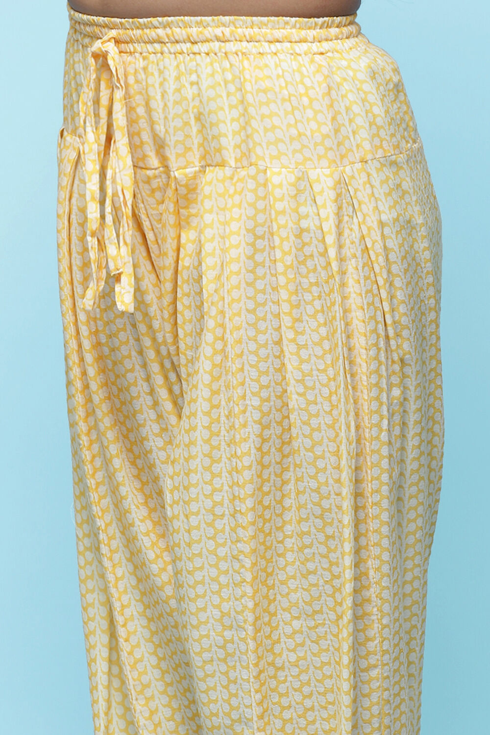 Mustard Cotton Straight Printed Kurta Salwar Suit Set image number 2