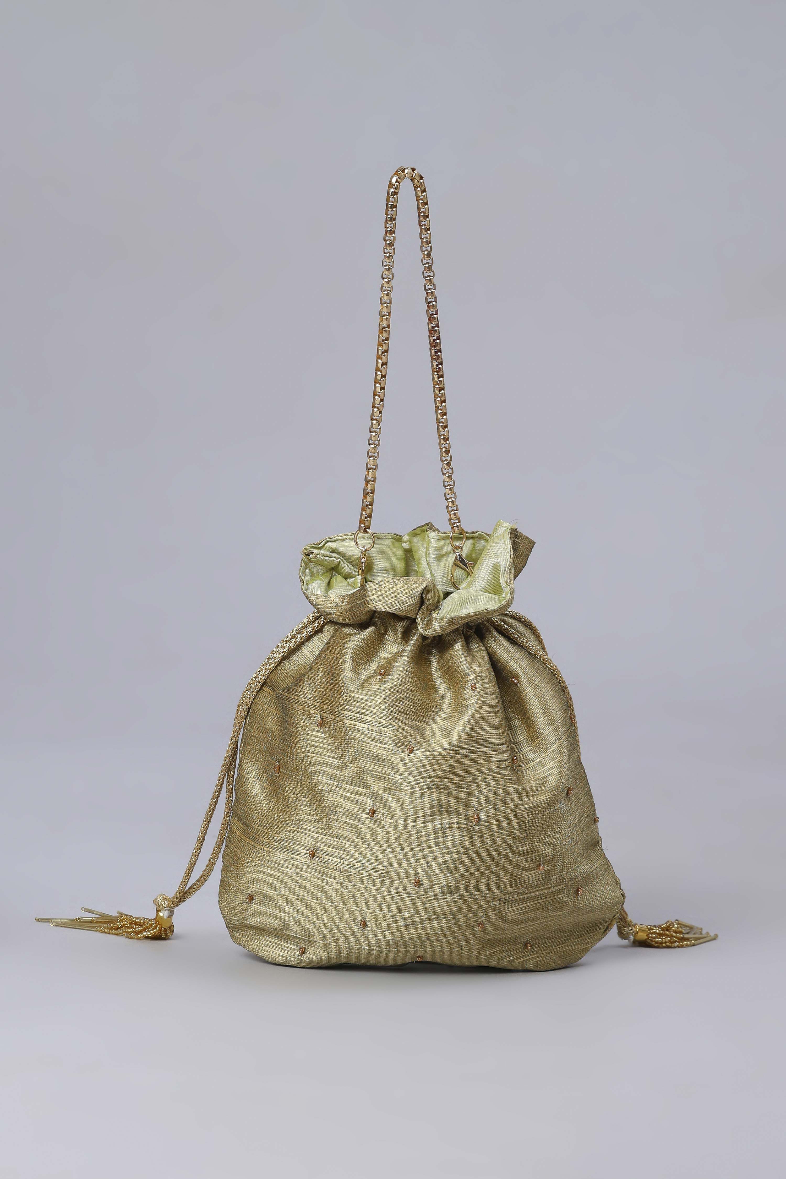 Dark Gold Fabric Potli Bag image number 2