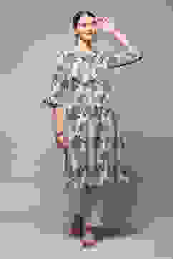 Charcoal Cotton Straight Kurta Regular Pant Suit Set image number 0