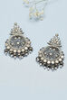 Oxidised Grey Alloy Earrings image number 0