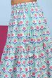 Lilac Cotton Printed Straight Lehenga Set image number 2