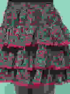 Blue Polyester Printed Short Skirt image number 1