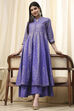 Lavender Cotton Layered Anarkali Dress image number 0