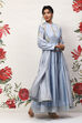 Powder Blue Cotton Blend Anarkali Kurta Suit Set image number 6