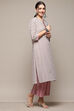 Off White Cambric Straight Kurta Palazzo Suit Set image number 5