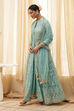 Blue Embroidered Anarkali Lehenga Set image number 3