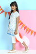 Off White Cotton Straight Printed Kurta image number 3
