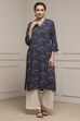 Indigo Blue Viscose Rayon Straight Kurta image number 0