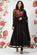 Rohit Bal Black Cotton Silk Anarkali Embroidered Suit image number 5