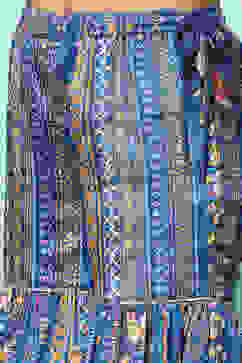 Blue Polyester Gathered Printed Suit Set image number 2