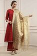 Gold Polyester Yarndyed Dupatta image number 1