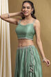 Sea Green Chanderi Silk Lehenga Set image number 1
