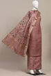 Peach Silk Tussar Handloom Unstitched Suit Set image number 4