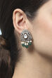 Green Stone Embellished Earrings image number 3