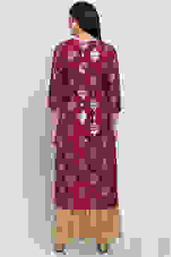 Maroon Viscose Straight Kurta image number 5