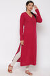 Brick Red Woolen Kurta image number 3