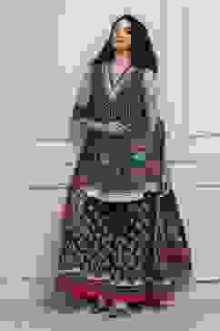 Off White/Blue Cotton Printed Sharara Suit Set image number 0