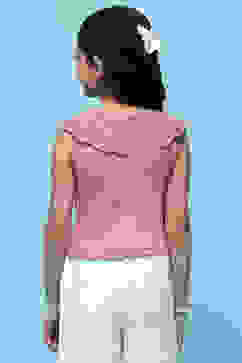 Pink Sleeveless Top With Schiffli Lace Detail image number 3