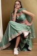 Sea Green Chanderi Silk Lehenga Set image number 0