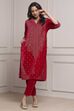 Pink Velvet Straight Winter Kurta Set image number 0