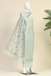 Blue Poly Silk Banarasi Unstitched Suit Set image number 4