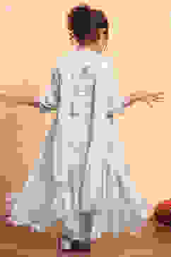 Matcha Green Polyester Blend Anarkali With Jacket Kurta Set image number 4