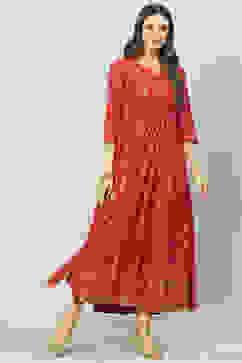 Cherry Red Cotton Dress image number 3