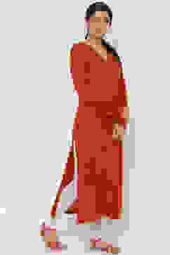Brick Red Woolen Kurta image number 3