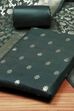 Green Black Poly Cotton Banarasi Unstitched Suit Set image number 1