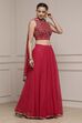 Fuchsia Polyester Printed Lehenga Set image number 5