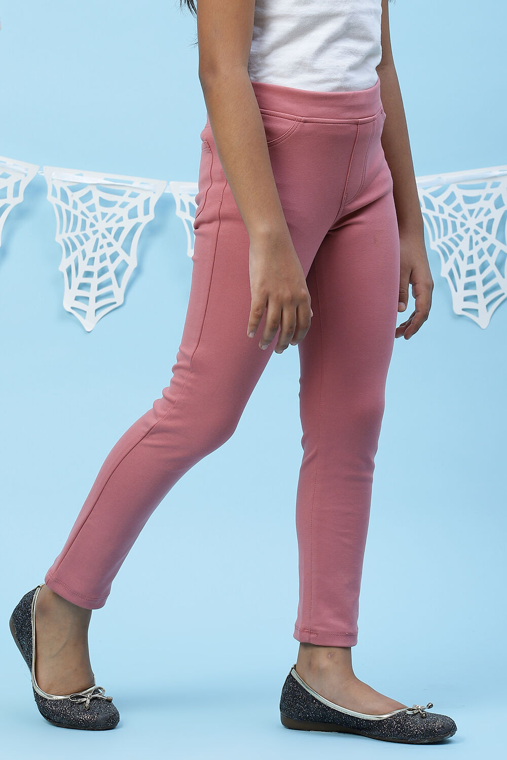 Grey Straight Poly Span Girls Bottom Wear image number 4