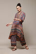 Blue Polyester Asymmetric Kurta Palazzo Suit Set image number 0