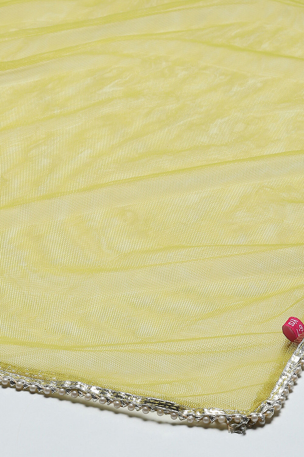 Lime Yellow Poly Chanderi Floral Lehenga Set image number 3