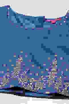 Blue Art Silk Flared Lehenga image number 1