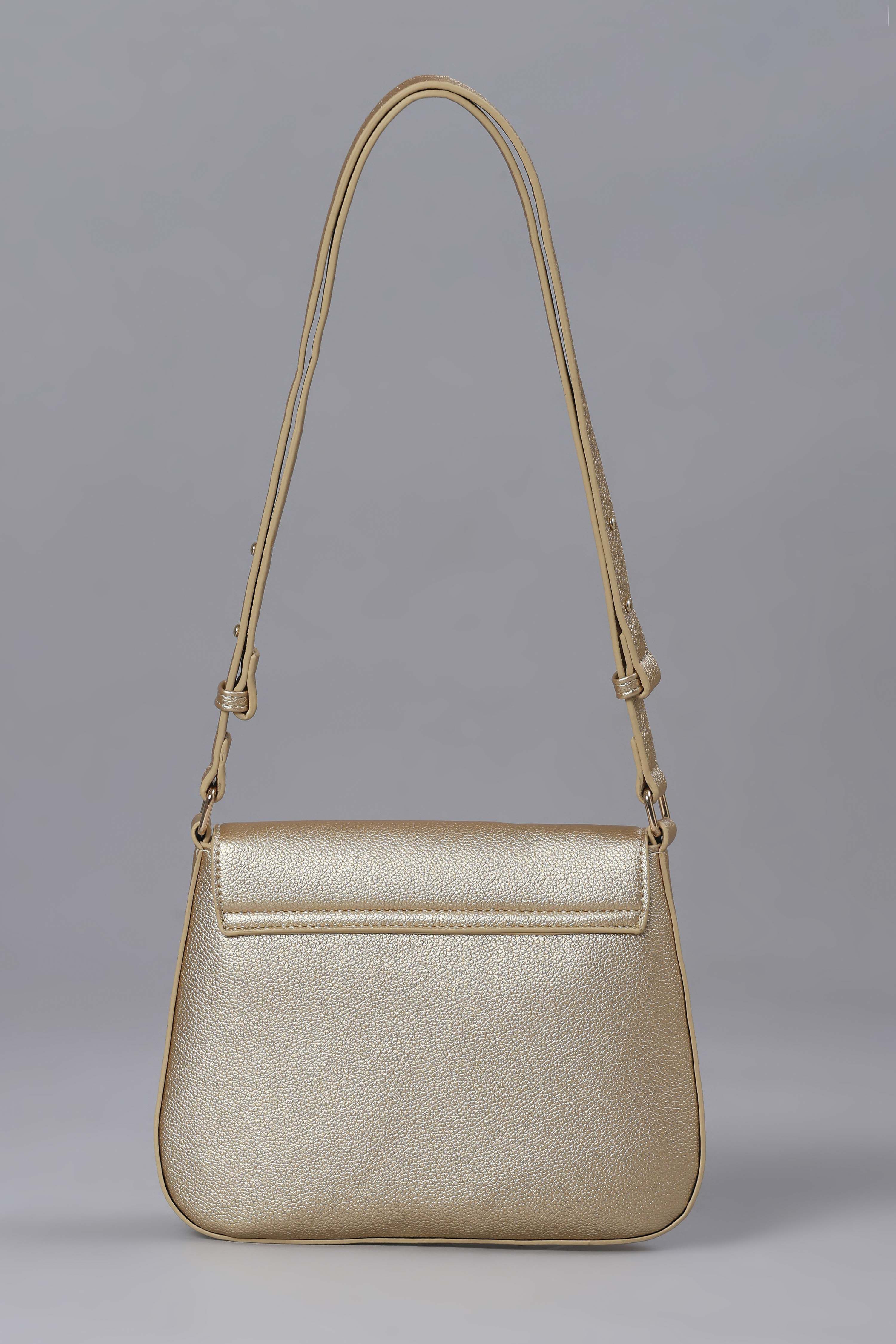 Gold PU Cross Body Bag image number 2