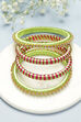 Rani Pink & Parrot Green Plastic Thread Kids Bangles image number 0