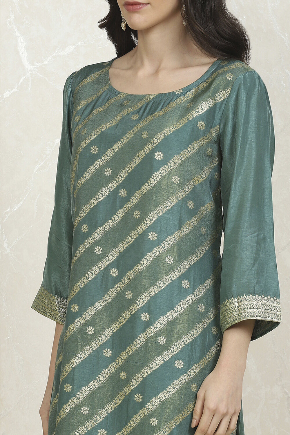 Pink Cotton Printed Embroidered Unstitched Suit Set image number 2